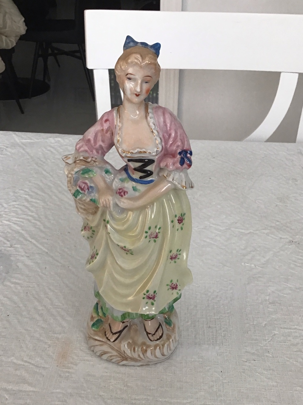 Japna Porcelain Figurine in Pastel Pink, Cream, Blue